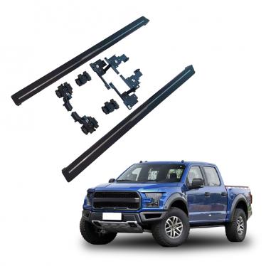 4X4 Pickup truck exterior accessory black aluminum alloy retractable power running board electric side step for Ford F-150 2014-2023