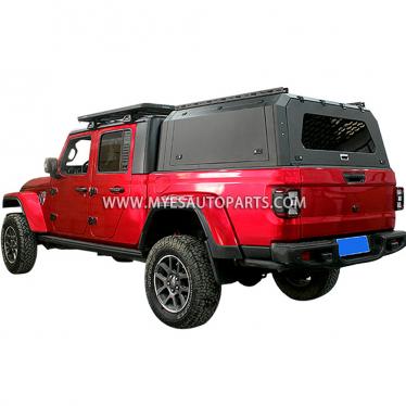 Overland Rigid Truck Canopy for Jeep Gladiator (2020-2026+) | Waterproof Aluminum & Steel Hardtop Topper Fits 5FT Short Bed with Heavy-Duty Roof Rack
