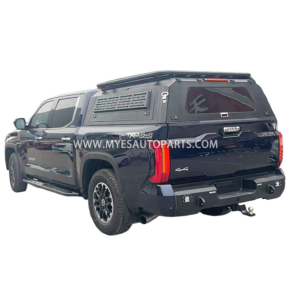 Heavy-Duty Aluminum & Steel Camper Shell for 2015+ Toyota Tundra (5.5FT / 6.5FT Bed) | Waterproof Hardtop Truck Topper with Integrated Roof Rack