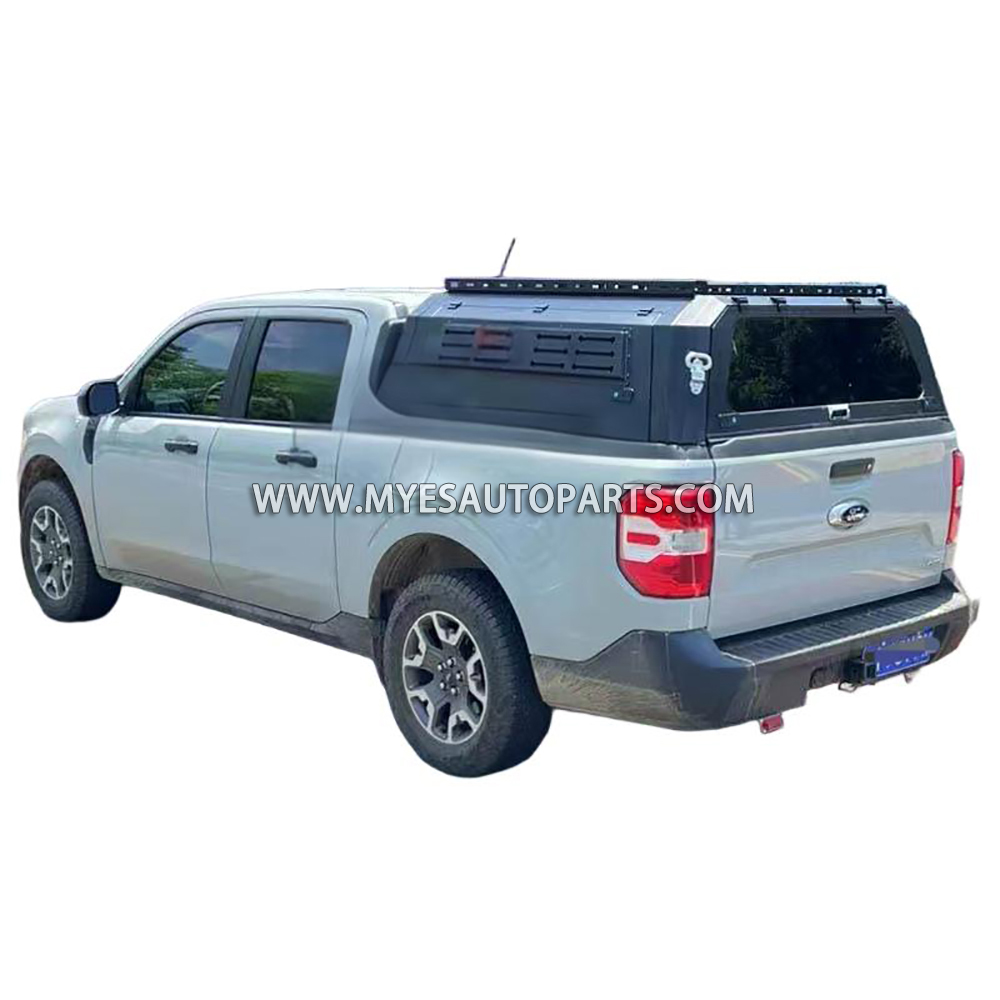 Sleek Aluminum Truck Canopy for Ford Maverick (2022-2026+) | Waterproof Premium Hardtop Camper Shell with Roof Rack & Custom Side Panels