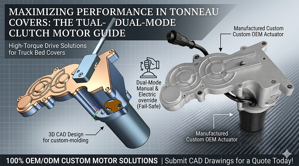 Electric Tonneau Cover Motor Solutions: Tubular, 1668, and Clutch Actuator Systems